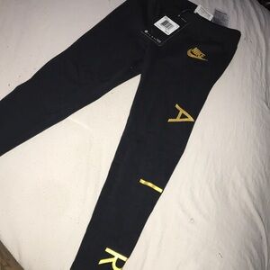 Brand new black and gold nike air little girls leggings